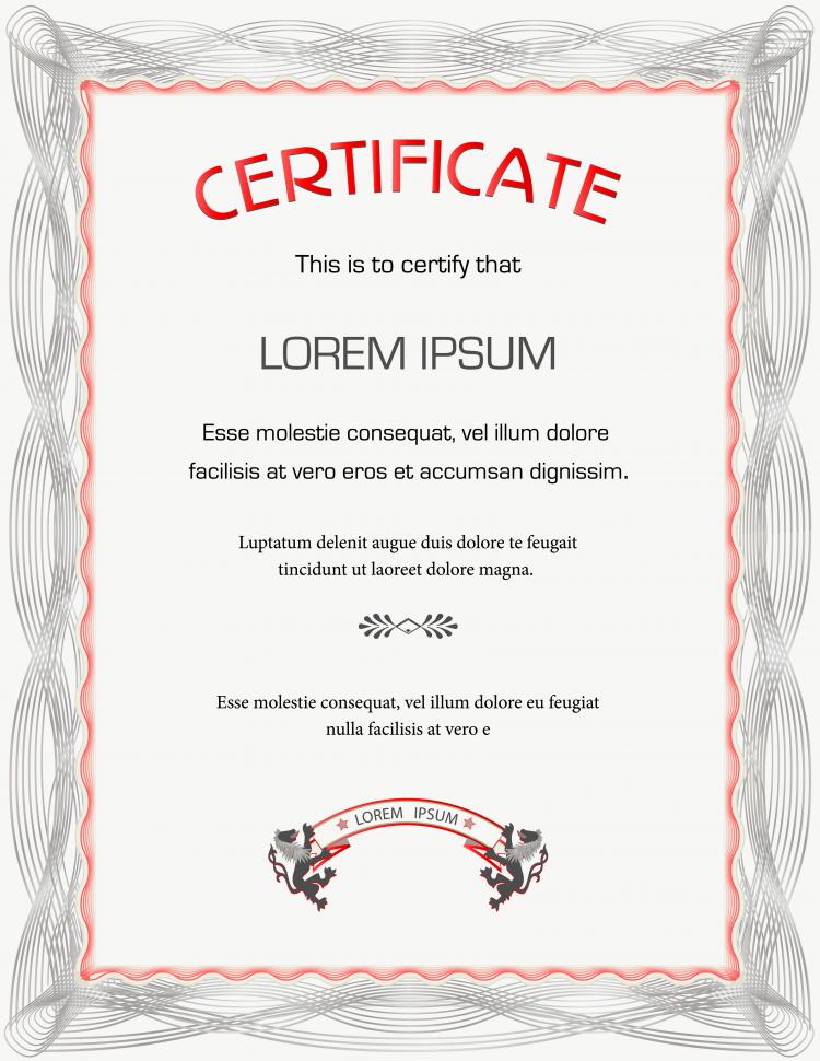 free vector Beautiful certificate template vector